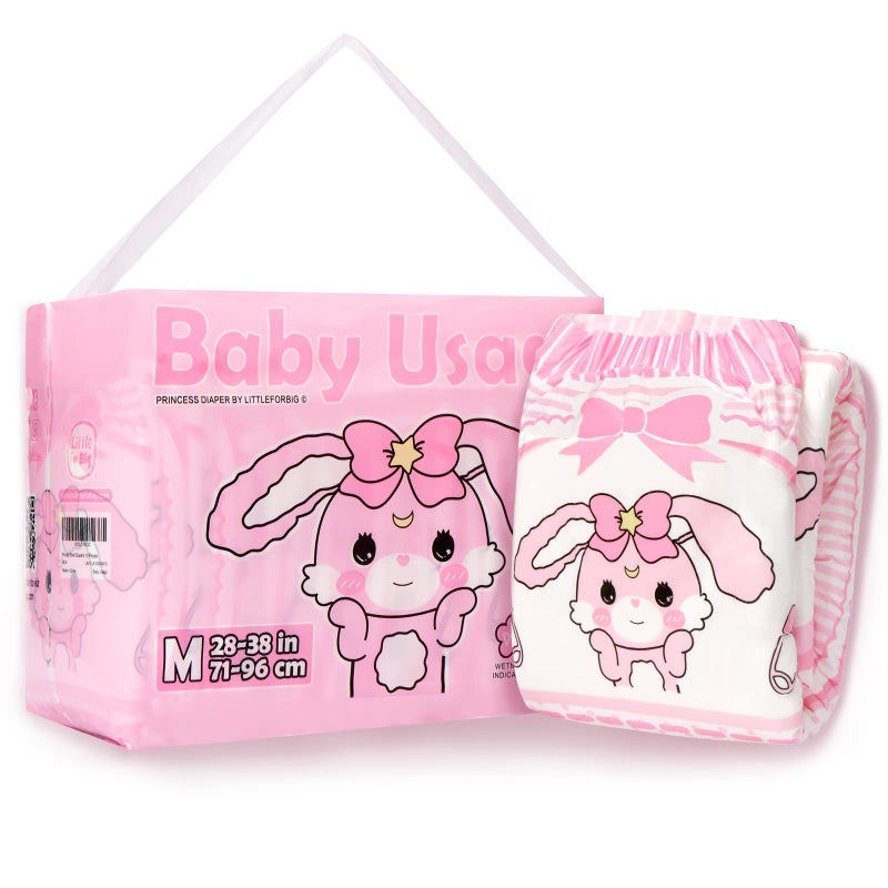 LittleForBig 5500-5800 ml Adult Printed Diaper 10 Pieces - Baby Usagi (M)